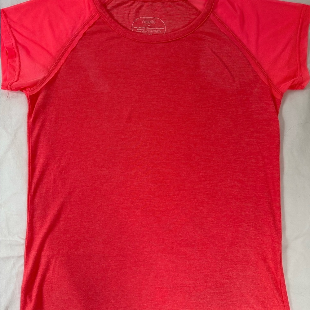 Oiselle orange raglan tee